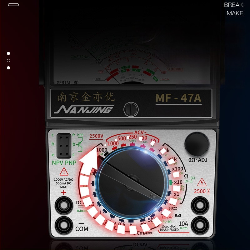 MF47A Механичен аналогов мултиметър — висока прецизност, игловиден индикатор, модел MF47A