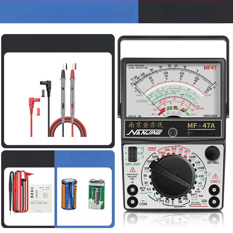 MF47A Механичен аналогов мултиметър — висока прецизност, игловиден индикатор, модел MF47A