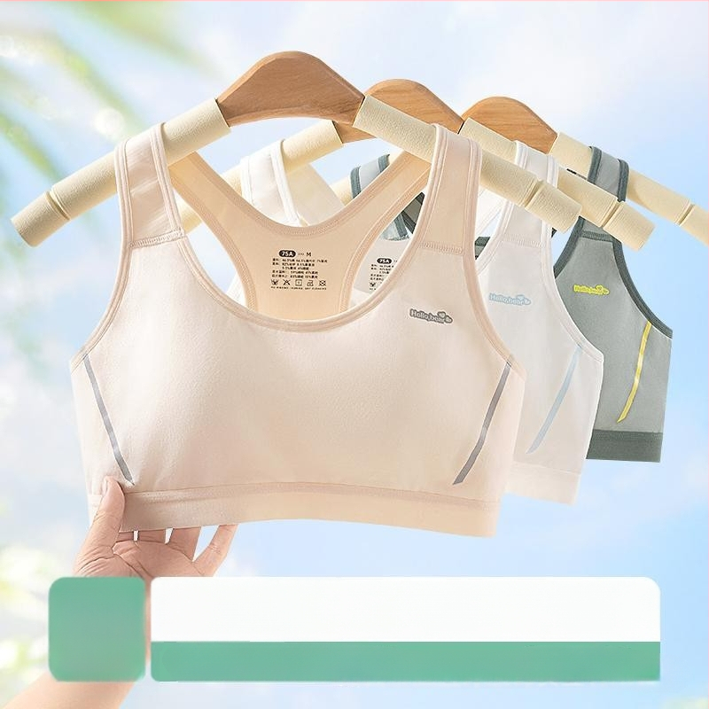 Modal športová podprsenka pre dievčatá, 3/4 košík, bez výstuže, pevné dvojité ramienka, podšívka z Mulberry hodvábu