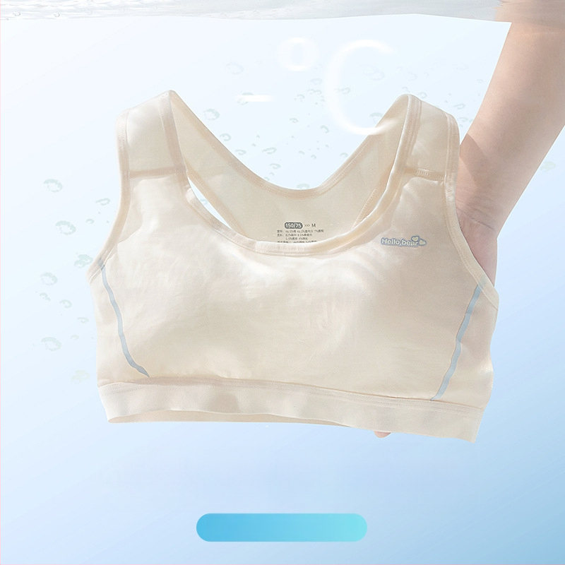 Modal športová podprsenka pre dievčatá, 3/4 košík, bez výstuže, pevné dvojité ramienka, podšívka z Mulberry hodvábu