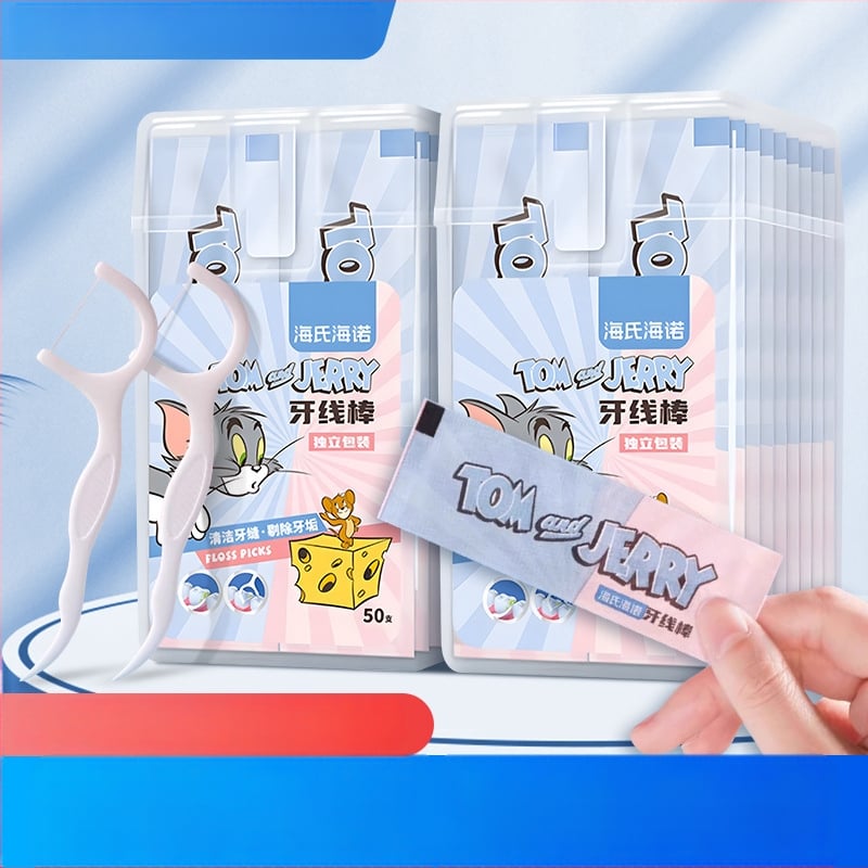 Hainuo zubné špáradlá s niťou, jednorazové, samostatne balené, prenosné, 50 ks