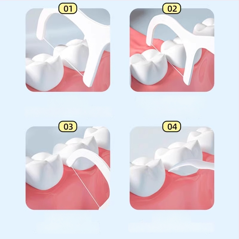 Hainuo zubné špáradlá s niťou, jednorazové, samostatne balené, prenosné, 50 ks