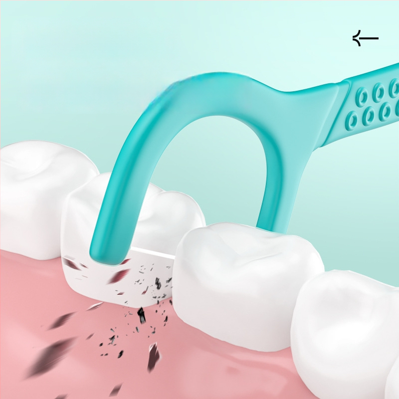 RAOYI antibakteriálne interdentalné floss sticks, jednorázové plastové, 50 ks v balení