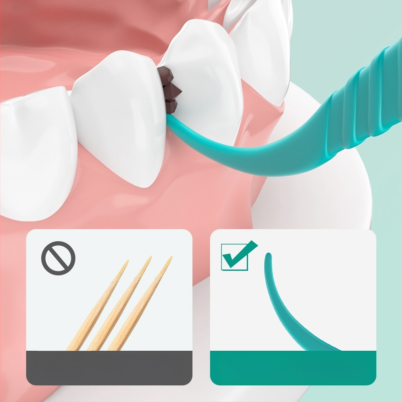 RAOYI antibakteriálne interdentalné floss sticks, jednorázové plastové, 50 ks v balení