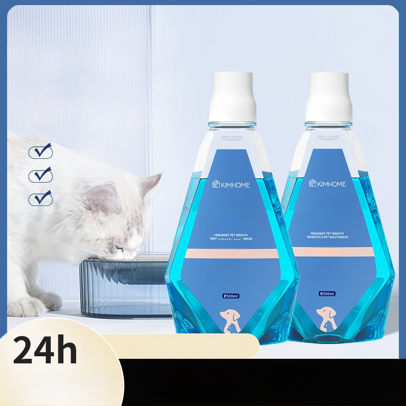 KIMHOME Ústna voda pre domáce zvieratá – Svieži dych, Odstránenie škvŕ zo zubov, Starostlivosť o ďasná, Všeobecné použitie