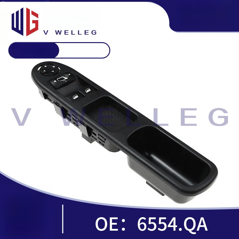 Elektrický panel vypínačov elektrických okien, model 6554QA, pre Peugeot 207 a Renault, plastový, značka V WELLEG
