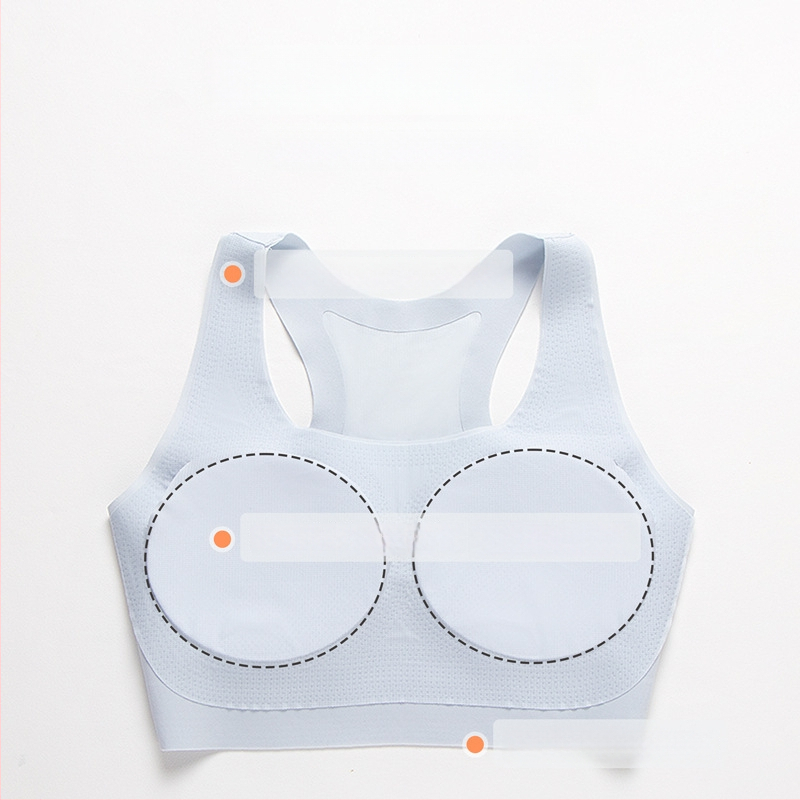 Bezšvová dievčenská športová podprsenka, priedušná, odvádza pot, s plným košíkom, popruhy typu Y, materiál nylon