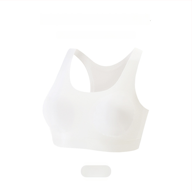 Bezšvová dievčenská športová podprsenka, priedušná, odvádza pot, s plným košíkom, popruhy typu Y, materiál nylon