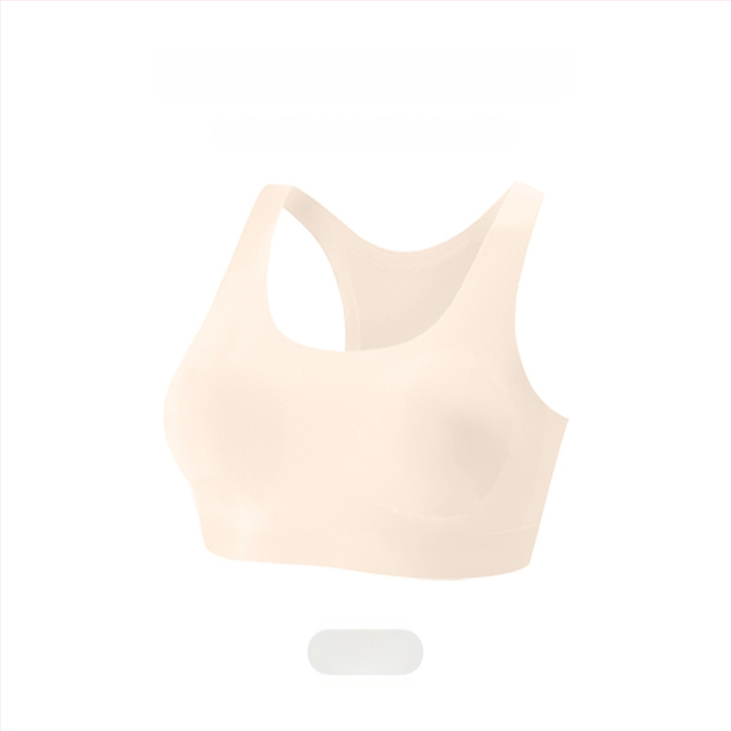 Bezšvová dievčenská športová podprsenka, priedušná, odvádza pot, s plným košíkom, popruhy typu Y, materiál nylon