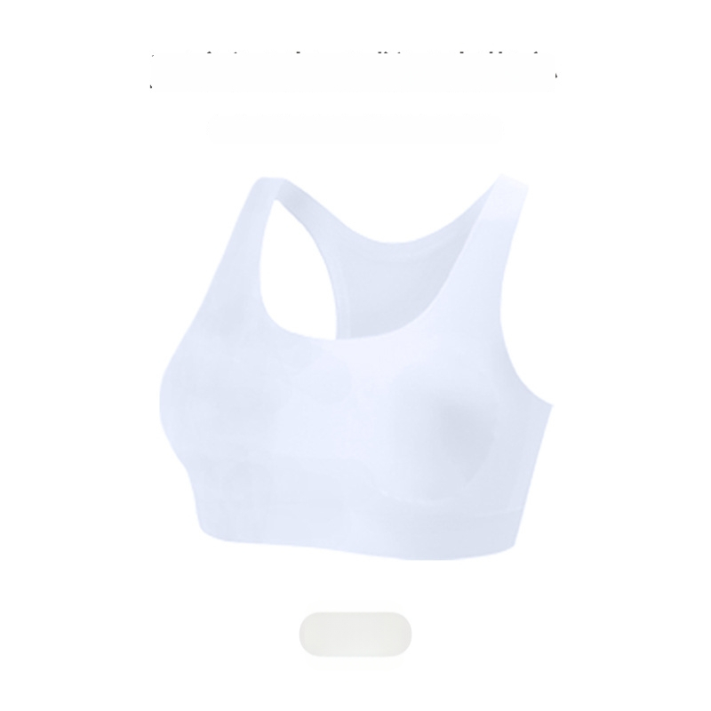 Bezšvová dievčenská športová podprsenka, priedušná, odvádza pot, s plným košíkom, popruhy typu Y, materiál nylon