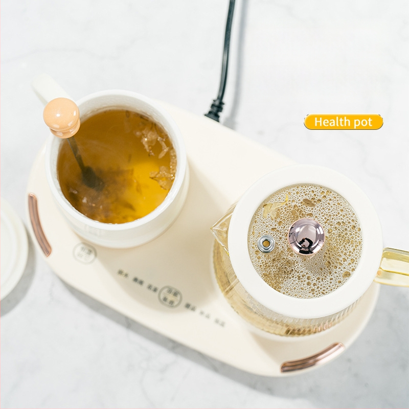 Zdravá kanvica na čaj s skleným telom, dotykové ovládanie, 220V, 15-360W, 1-2 osoby