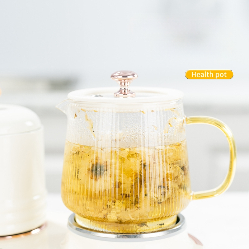 Zdravá kanvica na čaj s skleným telom, dotykové ovládanie, 220V, 15-360W, 1-2 osoby