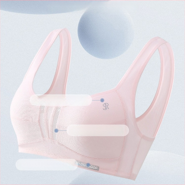Bavlnená tréningová podprsenka pre tínedžerky, štádium 2 (12–15 rokov), plná miska, tenká tvarovaná miska, pevné dvojité ramienka