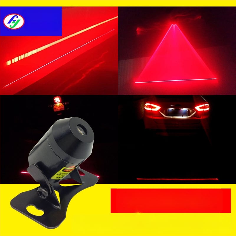 LED laserové hmlové zadné svetlo pre autá, nákladné autá a motorky – model S-08 short bullet, 12–24V, hliník