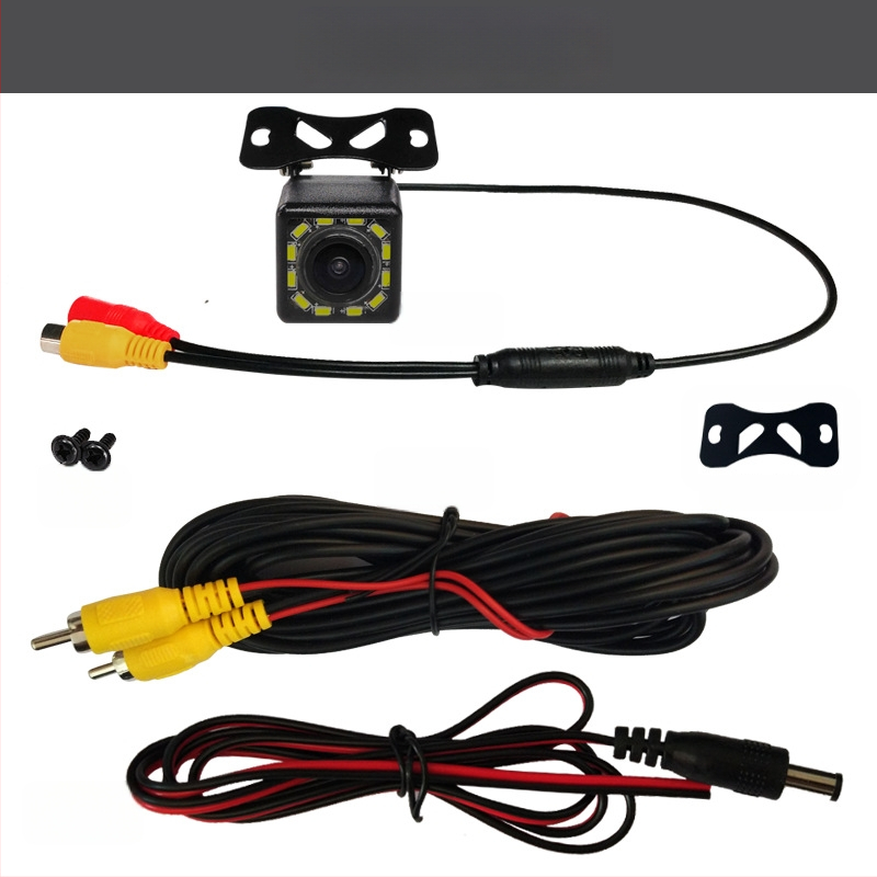 Vonkajšia kamera pre spätné videnie do auta so svetlom, nastaviteľný 170° uhol pohľadu, 12V napájanie, rozlíšenie 720x576