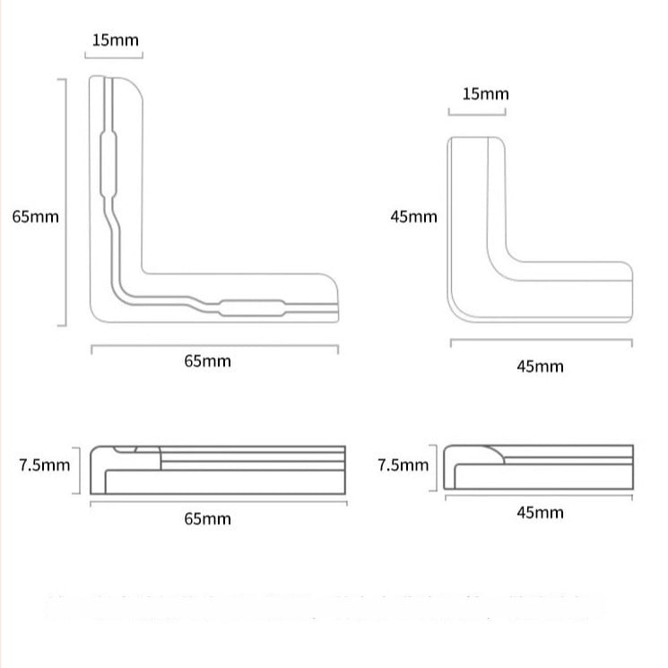 Set 12 hliníkových ochranných rohov pre okná a dvere, proti nárazu, ochranné kryty