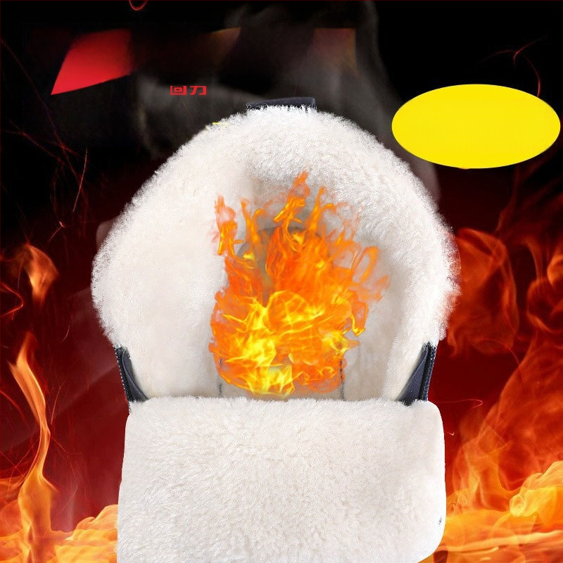 Pánske zimné papuče s kožušinkou, PU podrážka, plochá päta, okrúhla špička, voľnočasový štýl