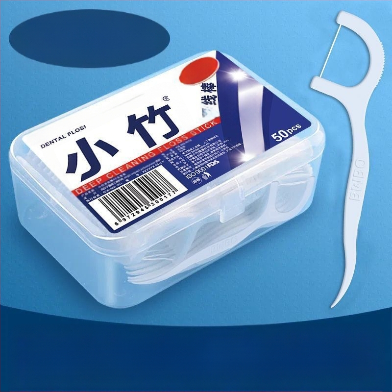 Xiaozhu jednorázové zubné špáracie tyčinky – vysoká elasticita, ultra tenké vlákno, plastový materiál, 100 ks na krabičku