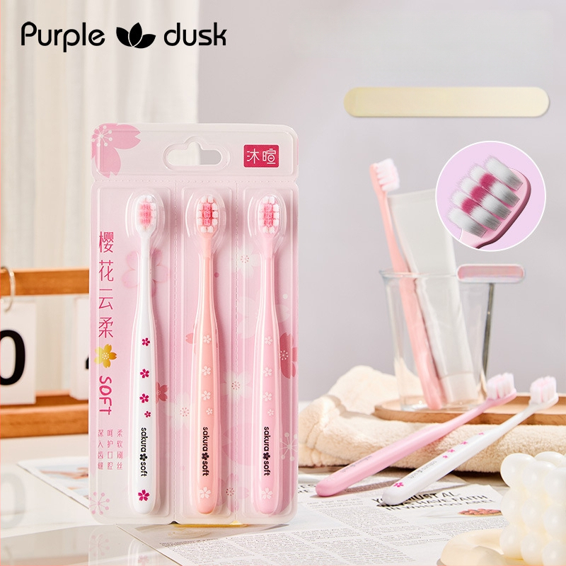 Ručna zubna četkica za odrasle — mekane četine, zaštita desni, model 001, set od 3 komada