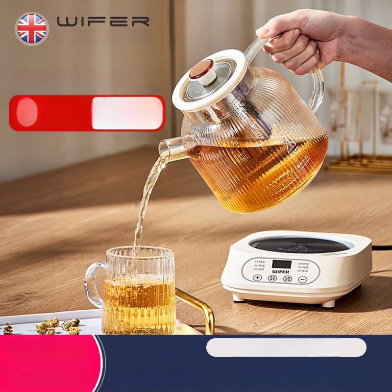 Sklenená čajová kanvica pre zdravie BG-16, 1 L, 220 V, 500 W, Digitálny termostat