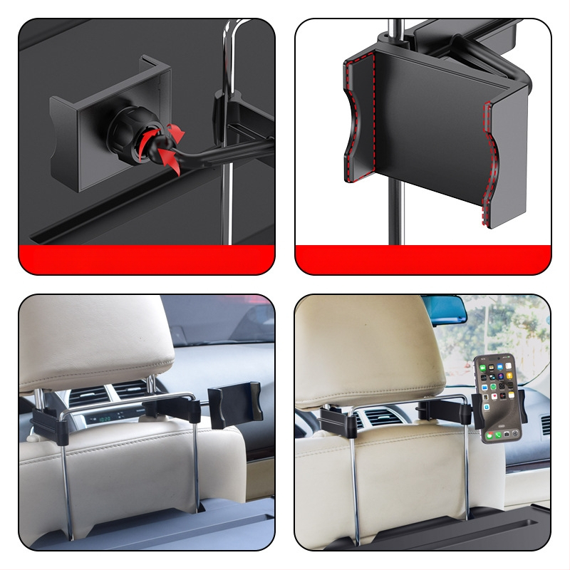 Automašīnas telefona turētājs ar saliekamu nelielu galdu, plastmasas korpuss, uzstādīšana ar ievietotu karti, universāla saderība, zīmols Shunwei