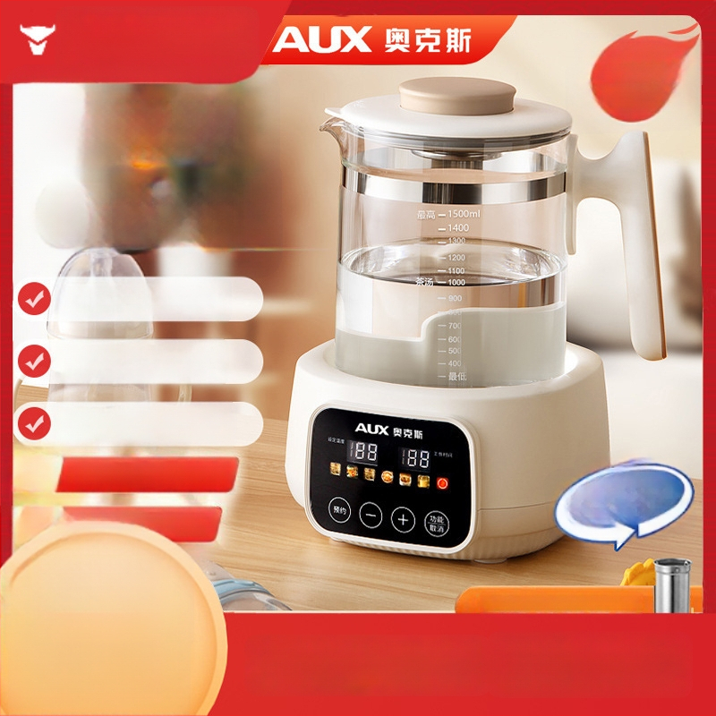 Sklenená zdravotná kanvička s regulátorom dojčenského mlieka a ohrievačom mlieka, domáci elektrický kanvový ohrev, 1–1,5 L, 220V, 500–1000W, dotykové ovládanie