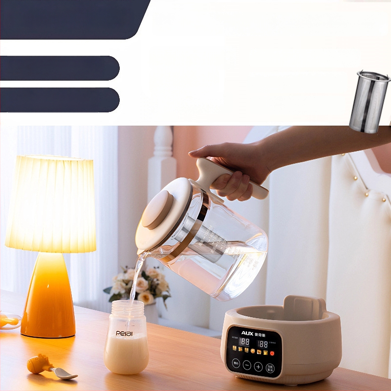 Sklenená zdravotná kanvička s regulátorom dojčenského mlieka a ohrievačom mlieka, domáci elektrický kanvový ohrev, 1–1,5 L, 220V, 500–1000W, dotykové ovládanie