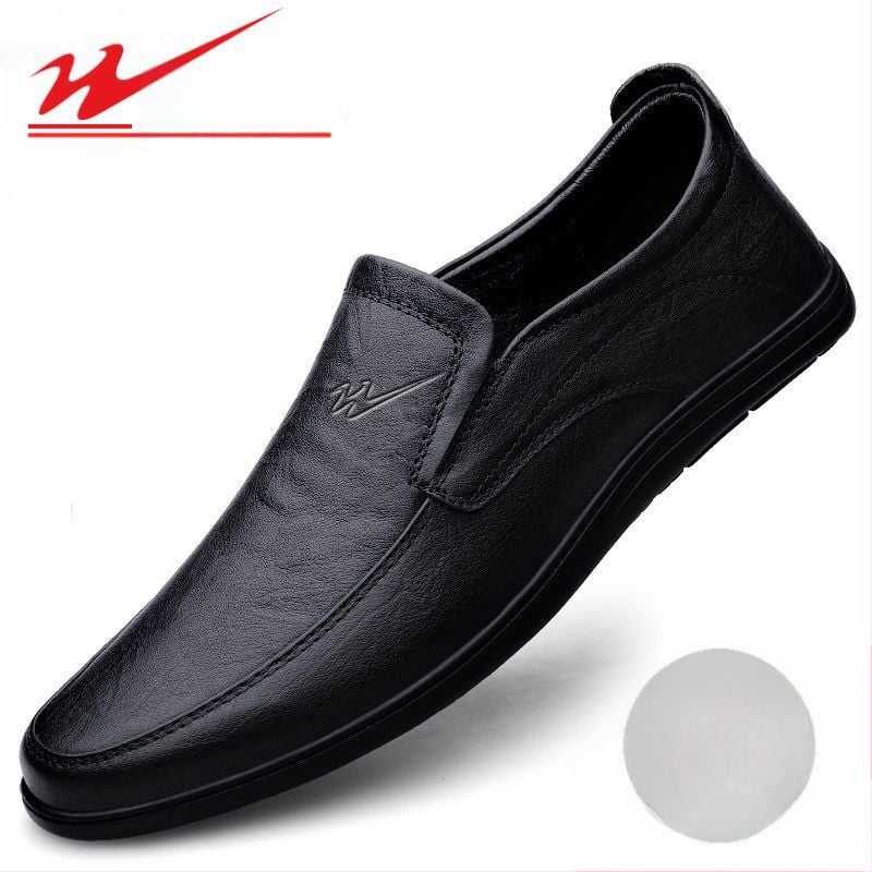 Pánske kožené topánky, Slip-On, vrchnok: hovädzie kože, podšívka z kože, podrážka z gumy