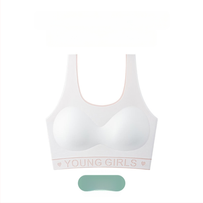 Bezšvový športový podprsenka pre dievčatá v štýle vesty, nylon, 3/4 košíček, tenké tvarované košíčky, pevné dvojité ramienka, priedušný