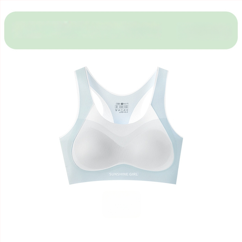 Dievčenská športová podprsenka, antibakteriálna, bezšvová, plné košíky s tenkou bavlnenou výstelkou, hlavný materiál nylon, podšívka 80% nylon/20% spandex, pevné dvojité ramienka