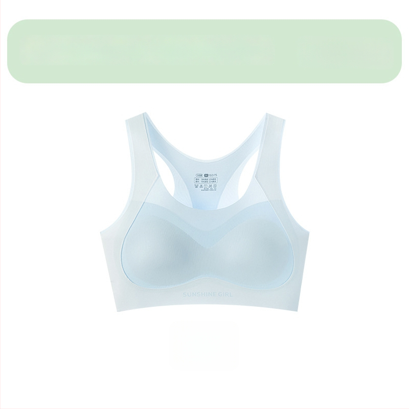 Dievčenská športová podprsenka, antibakteriálna, bezšvová, plné košíky s tenkou bavlnenou výstelkou, hlavný materiál nylon, podšívka 80% nylon/20% spandex, pevné dvojité ramienka