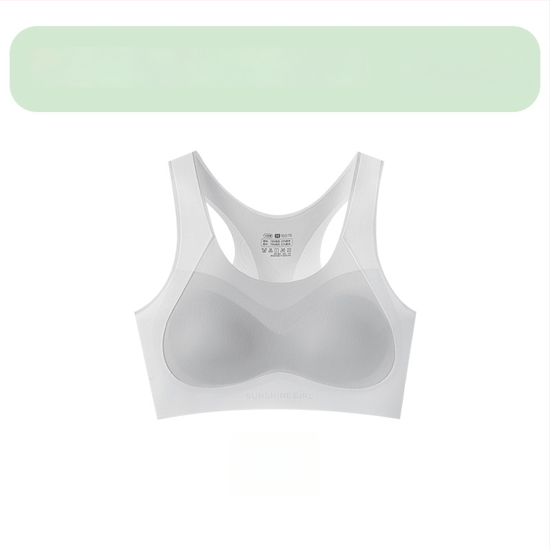 Dievčenská športová podprsenka, antibakteriálna, bezšvová, plné košíky s tenkou bavlnenou výstelkou, hlavný materiál nylon, podšívka 80% nylon/20% spandex, pevné dvojité ramienka