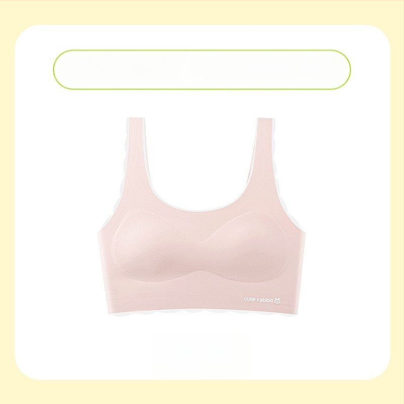 Dievčenská vestová podprsenka pre vek 12–15 rokov, Nylon + Spandex, Plný košíček, Tenký tvarovací košíček, Podšívka z nylonu