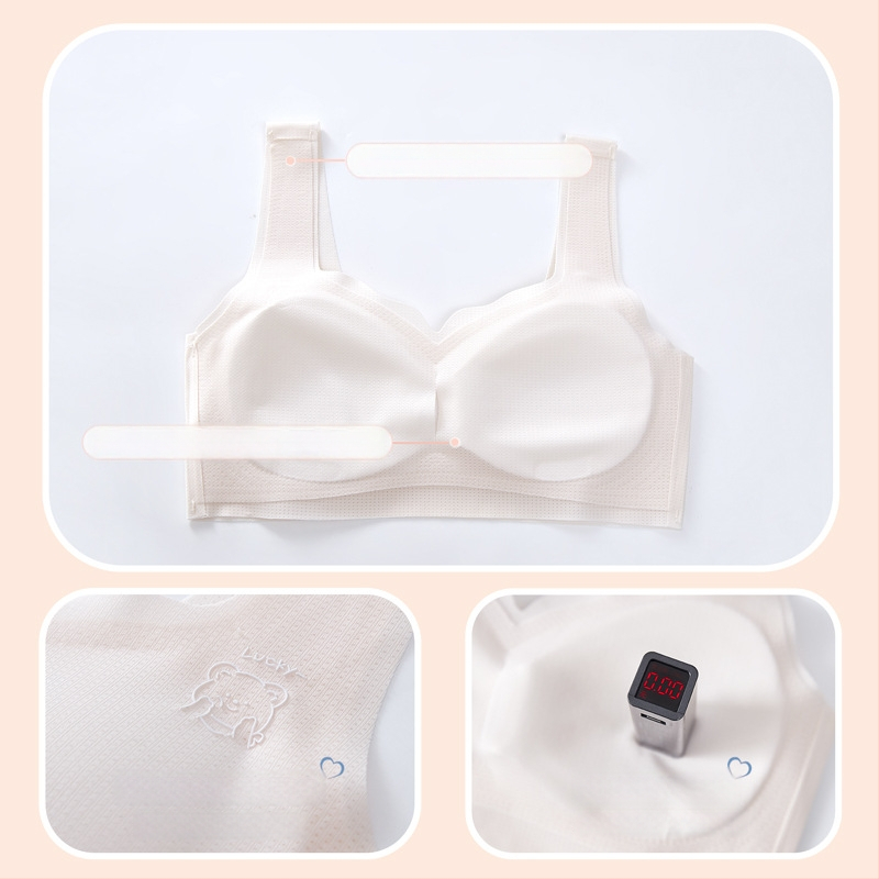 Bezšvové dievčenské spodné prádlo v štýle vesty, priedušné, s pevným dvojitým ramienkami a tenkým tvarovaným košíkom