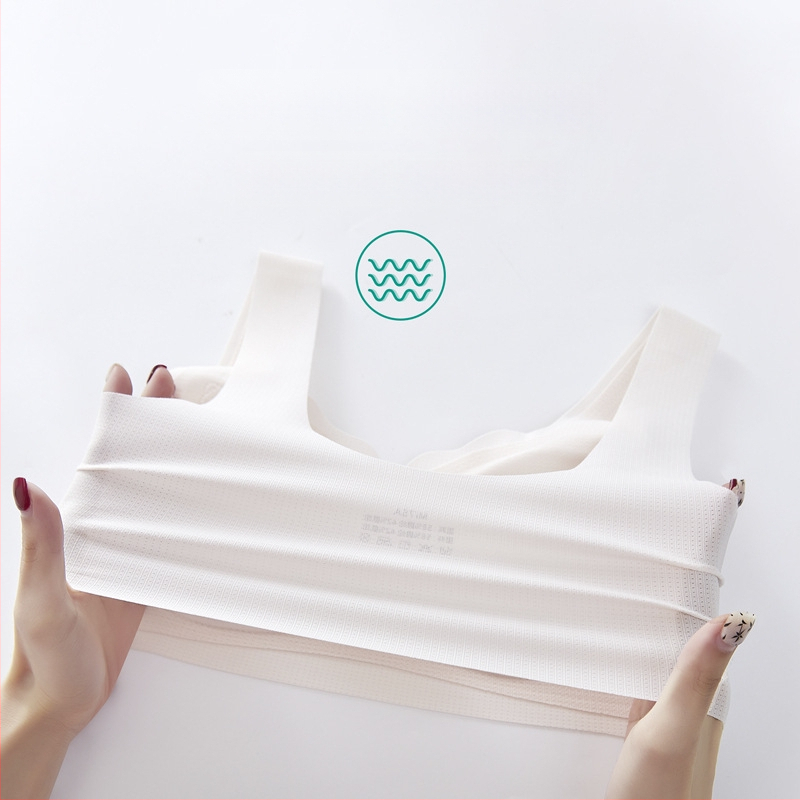 Bezšvové dievčenské spodné prádlo v štýle vesty, priedušné, s pevným dvojitým ramienkami a tenkým tvarovaným košíkom
