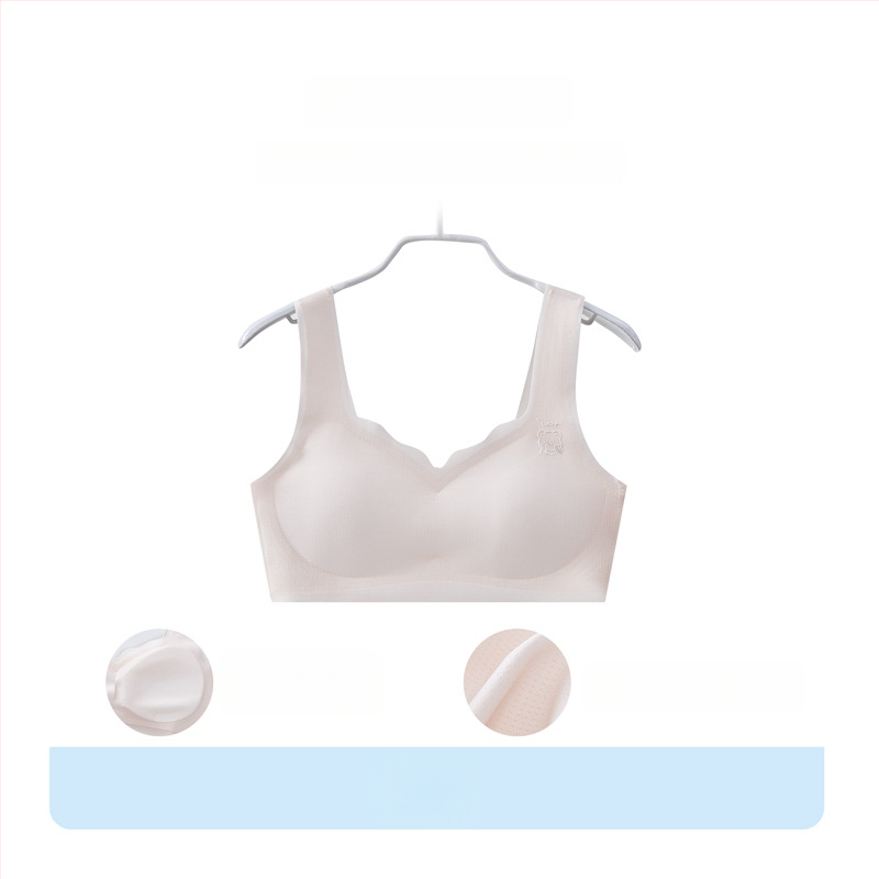 Bezšvové dievčenské spodné prádlo v štýle vesty, priedušné, s pevným dvojitým ramienkami a tenkým tvarovaným košíkom