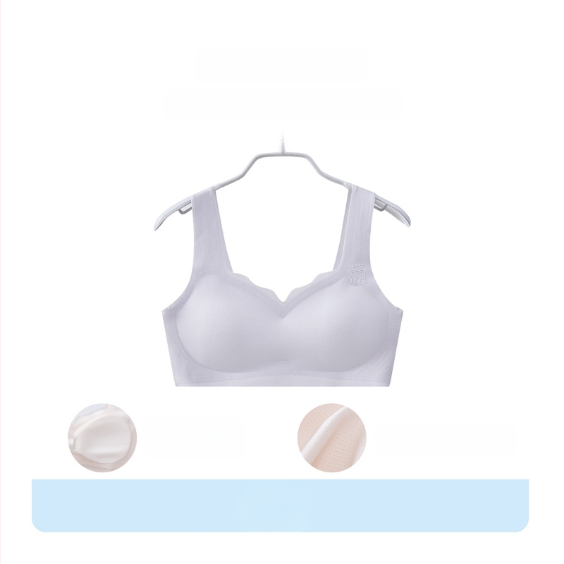 Bezšvové dievčenské spodné prádlo v štýle vesty, priedušné, s pevným dvojitým ramienkami a tenkým tvarovaným košíkom