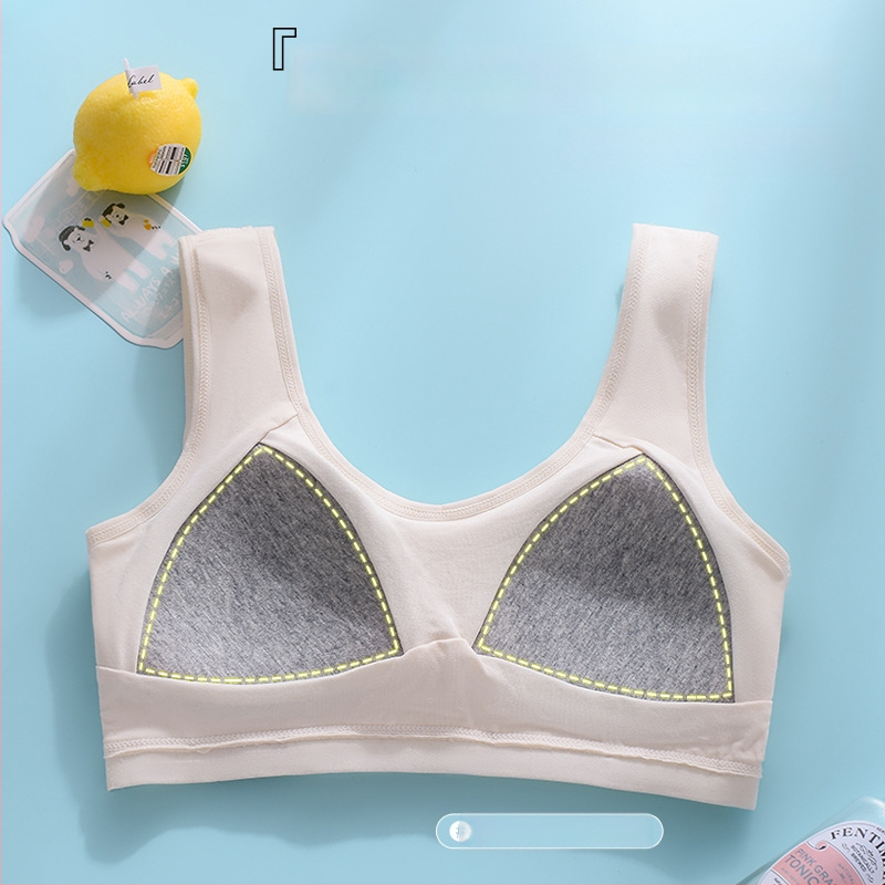 Detská bavlnená podprsenka pre dievčatá 12–15 rokov, s plnými miskami, tenko tvarovanými miskami, bez kovových výstuží, pevné dvojité ramienka, 95–100% bavlna