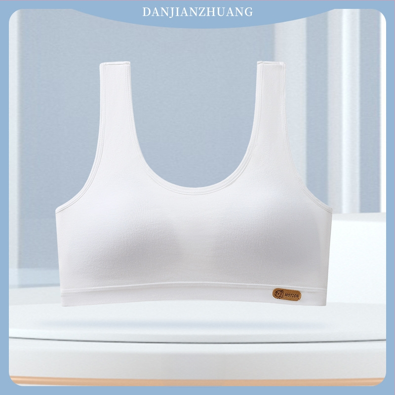 Detská bavlnená podprsenka pre dievčatá 12–15 rokov, s plnými miskami, tenko tvarovanými miskami, bez kovových výstuží, pevné dvojité ramienka, 95–100% bavlna