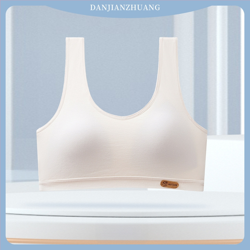Detská bavlnená podprsenka pre dievčatá 12–15 rokov, s plnými miskami, tenko tvarovanými miskami, bez kovových výstuží, pevné dvojité ramienka, 95–100% bavlna