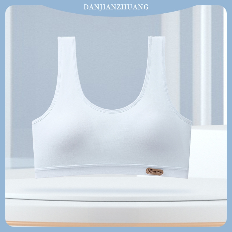 Detská bavlnená podprsenka pre dievčatá 12–15 rokov, s plnými miskami, tenko tvarovanými miskami, bez kovových výstuží, pevné dvojité ramienka, 95–100% bavlna