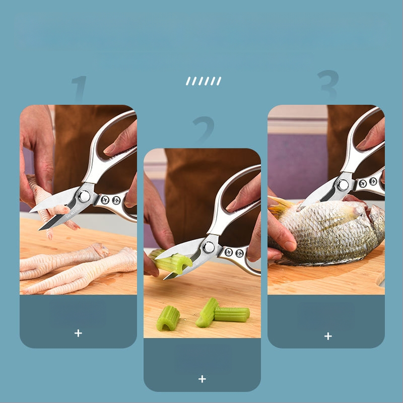 Kuchynské nožnice z nerezovej ocele, celá oceľová konštrukcia, na domáce použitie, prispôsobiteľné, moderný minimalistický štýl