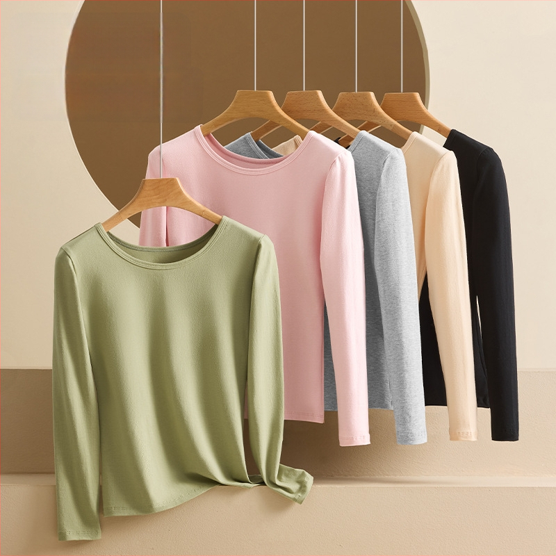 Bavlnené základné tričko s dlhým rukávom, okrúhly výstrih, 90–95% bavlna, 181–200 g/m² stredná hrúbka