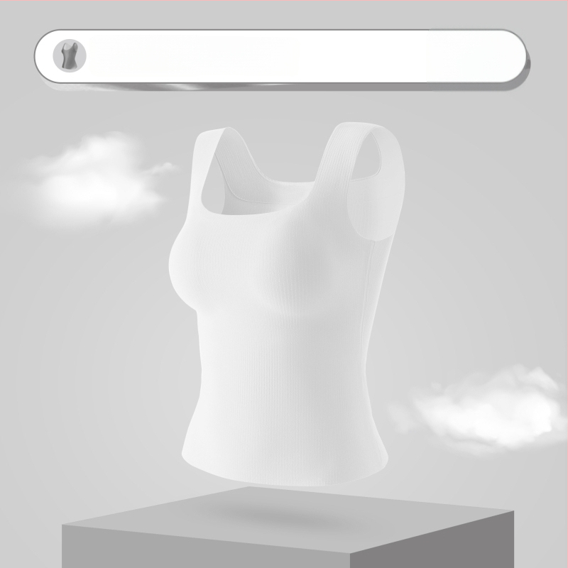 Ženský teplý základný vest s integrovaným košíčkom, nylon, bezšvový, štvorcový výstrih