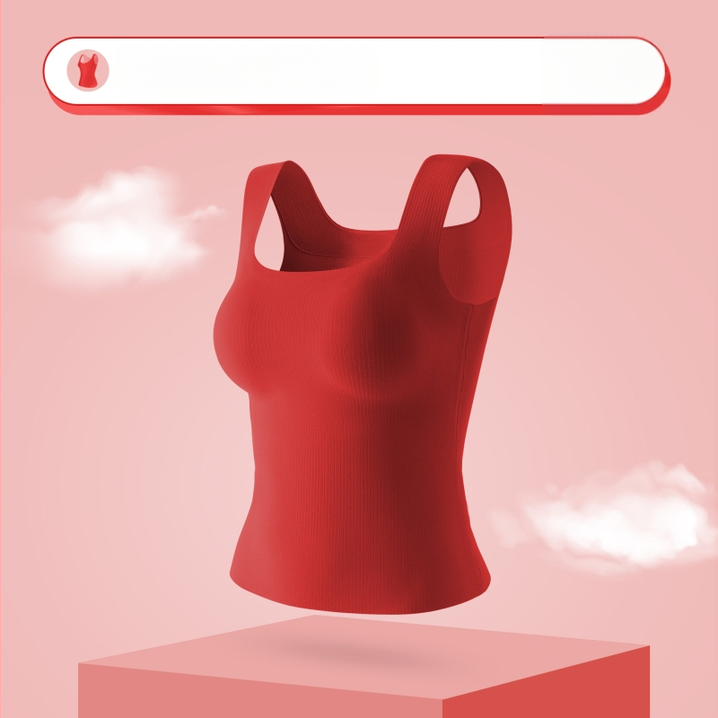 Ženský teplý základný vest s integrovaným košíčkom, nylon, bezšvový, štvorcový výstrih