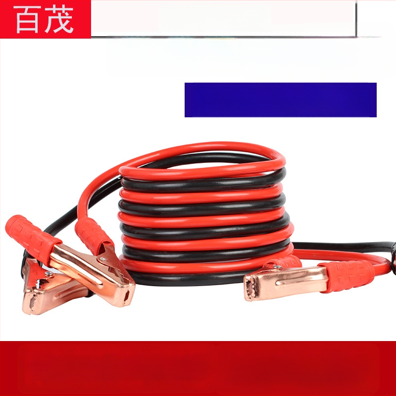 Automobilio akumuliatoriaus įtvaras su aligatoriaus segtukais, 500 A, PVC + varis, tinkama motorams iki 1,5 L