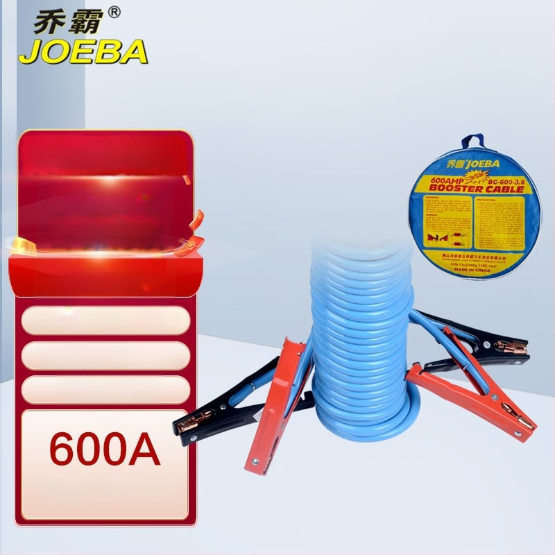 Off-road kábel na nabíjanie batérie auta – PVC, dĺžka 3.6 m, model BC-600-3.6, vhodný pre motory do 4.6 L