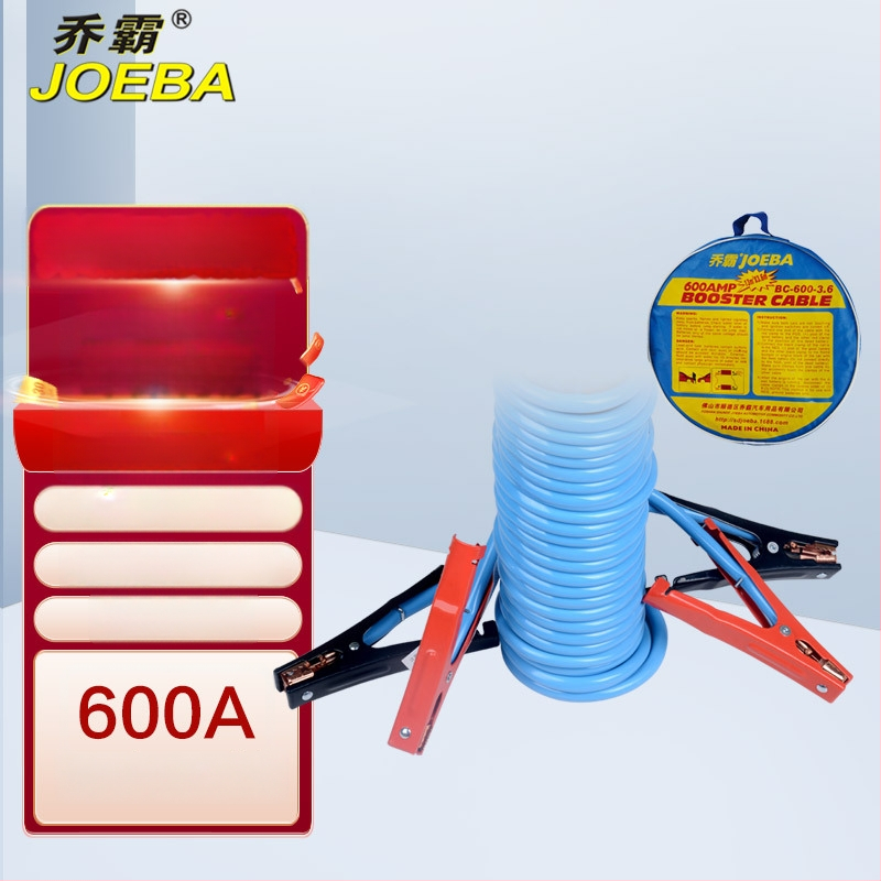 Off-road kábel na nabíjanie batérie auta – PVC, dĺžka 3.6 m, model BC-600-3.6, vhodný pre motory do 4.6 L