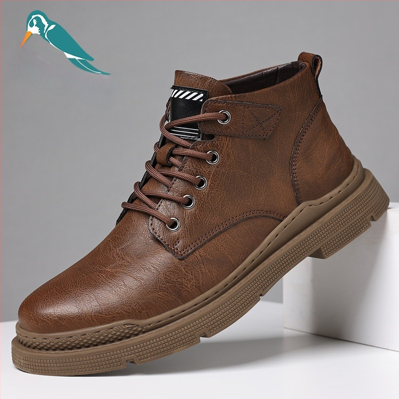 Pánske zimné papuče z pravej kože, gumová podrážka, protišmykové, hrubé a teplé, pohodlné domáce topánky