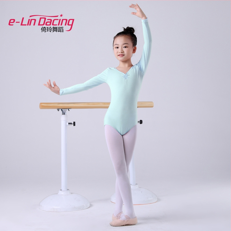 Balleti treeningriided tüdrukutele: pikkade varrukatega puuvillane bodi logoga, ühevärviline muster, 95% puuvill, lastele
